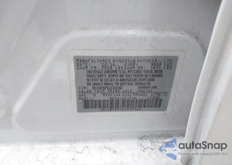 2016 Nissan Sentra Sl из США, поврежденный, VIN 3N1AB7APXGY242560